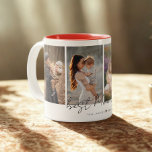 Simple Modern Best Mom Ever 4 Photos Collage Two-Tone Coffee Mug<br><div class="desc">This is a mug featuring 4 photos,  the text best mom ever and your custom message. This is the perfect gift for mom for mother's day,  her birthday or Christmas.
Photos by prostooleh / Freepik.</div>