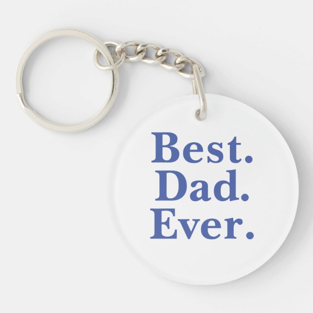 Simple Modern Best Your Text Ever Blue typography Keychain (Front)