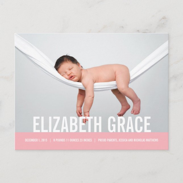 SIMPLE Modern Birth Announcement (Front)