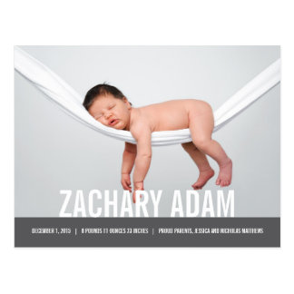 SIMPLE Modern Birth Announcement Postcard