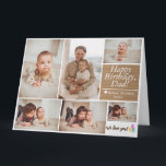 Simple Modern Birthday Dad photo family collage Card<br><div class="desc">Simple Modern Birthday Dad photo family collage</div>