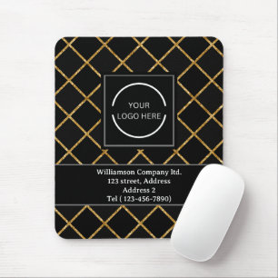 Simple modern Black and Gold Company Logo Mouse Pad