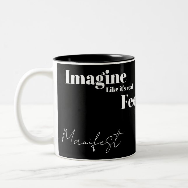  Simple modern black and white 2 toned mug (Left)