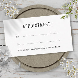 Simple Modern Black and White Appointment