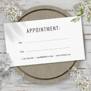 Simple Modern Black and White Appointment Card