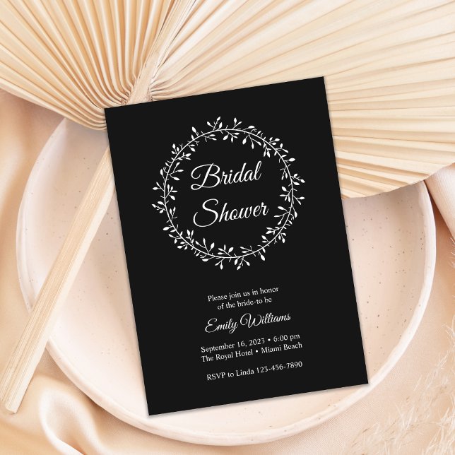 Simple Modern Black And White Bridal Shower Invitation (Creator Uploaded)
