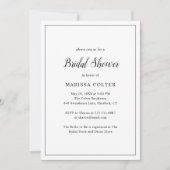 Simple Modern Black and White Bridal Shower Invitation | Zazzle