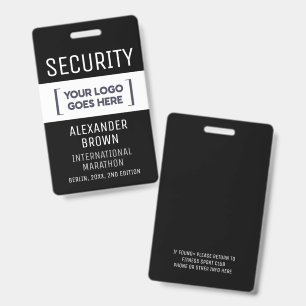 Simple Modern Black And White Event Logo Security Badge