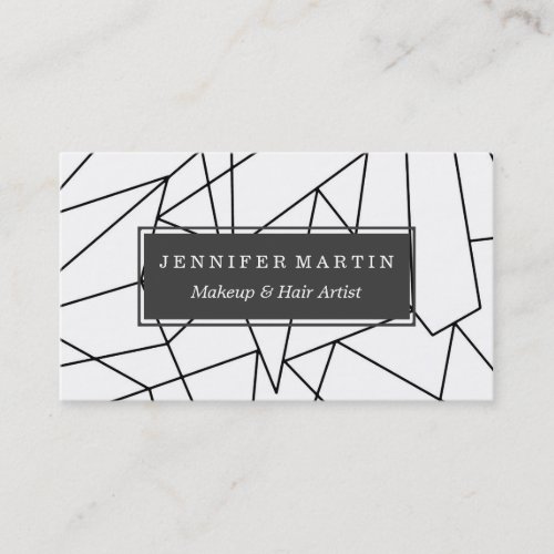 Simple Modern Black and White Geometric Pattern Business Card