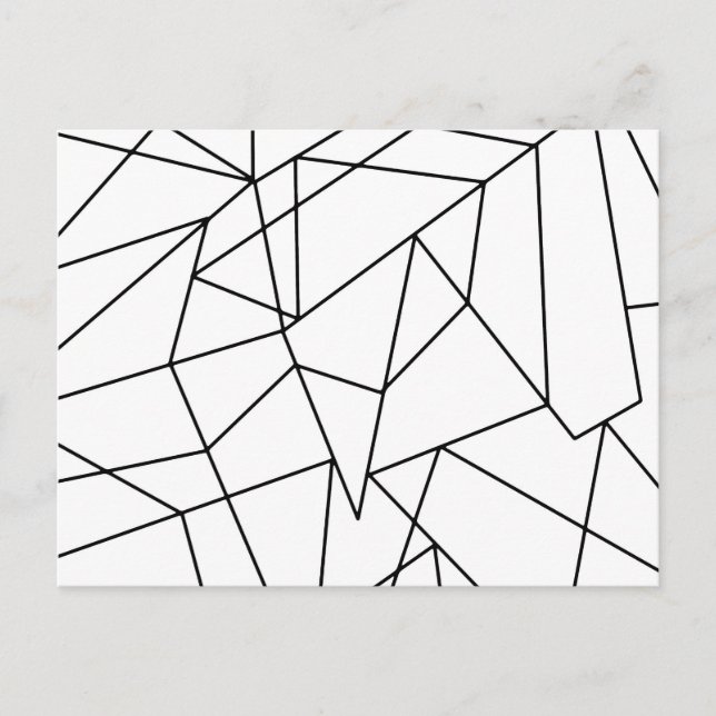 Simple Modern Black and White Geometric Pattern Postcard (Front)