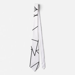 Simple Modern Black and White Geometric Pattern Tie