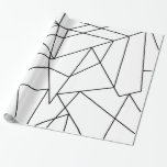 Simple Modern Black and White Geometric Pattern Wrapping Paper
