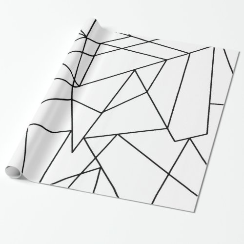 Simple Modern Black and White Geometric Pattern Wrapping Paper