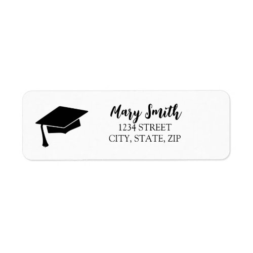 Simple Modern Black and White Graduation Label