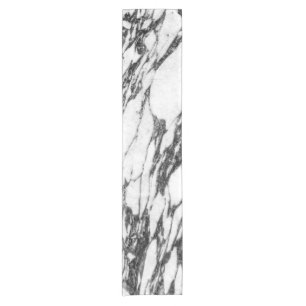 Simple Modern Black and White Marble Stone Short Table Runner