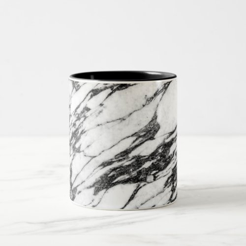 Simple Modern Black and White Marble Stone Two_Tone Coffee Mug