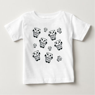 Simple Modern Black And White Panda Bear  Baby T-Shirt