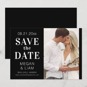 Simple Modern Black and White Photo Save The Date