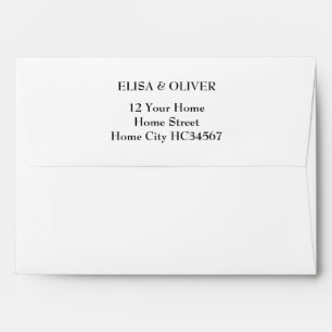 Simple Modern Black and White Return Address Envelope
