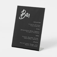 Simple Modern Black and White Wedding Bar Sign