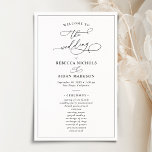 Simple Modern Black and White Wedding Program<br><div class="desc">Designed to coordinate with our Classic BnW wedding collection,  this customizable Ceremony program card,  features a sweeping script calligraphy text paired with a classy serif font in black. Background & text colors can be changed to match any color theme. Matching items available.</div>