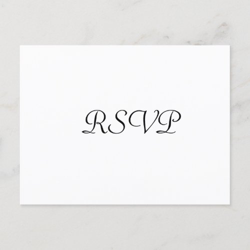 Simple Modern Black And White Wedding RSVP  Postcard