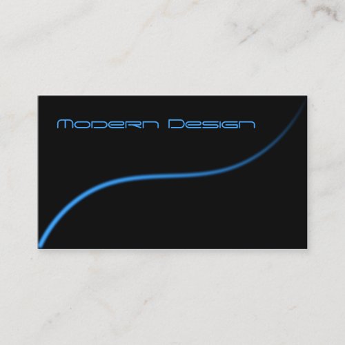 Simple Modern Black &amp; Blue Swoosh - Business Card
