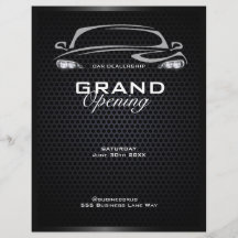 Simple modern black car dealership grand opening