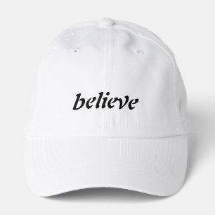 Simple Modern Black Custom Text Believe Christian Performance Cap
