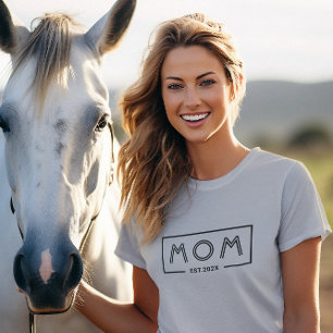 Simple Modern Black Frame-Mom Est. 2024 T-Shirt