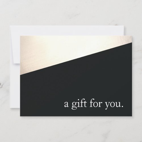 Simple Modern Black Gold Holiday Gift Certificate