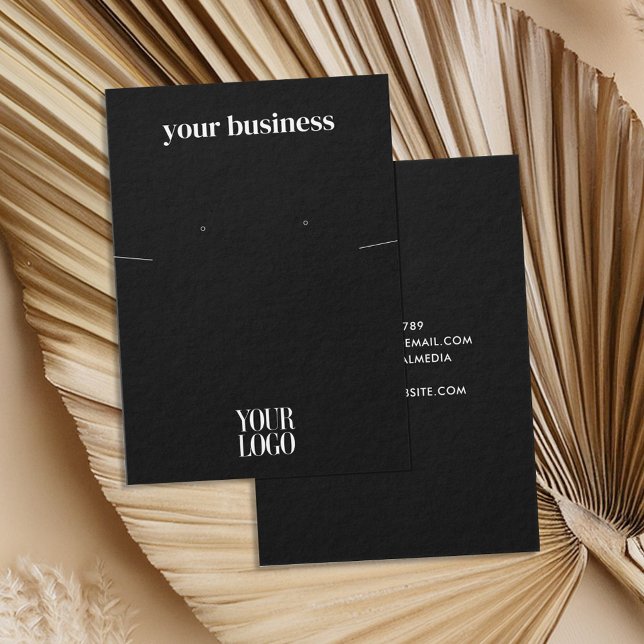 Simple Modern Black Jewelry Earring Display Card (Creator Uploaded)