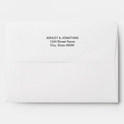Simple Modern Black Lined Return Address Envelope