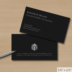 Simple Modern Black Luxe Logo Business Card