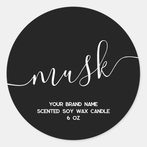 Simple modern black minimal candle label