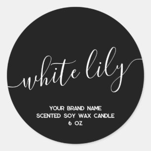 Simple modern black minimal candle label