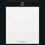 Simple Modern Black Minimalist Gold Bee Logo Letterhead<br><div class="desc">Simple modern honeybee logo -</div>