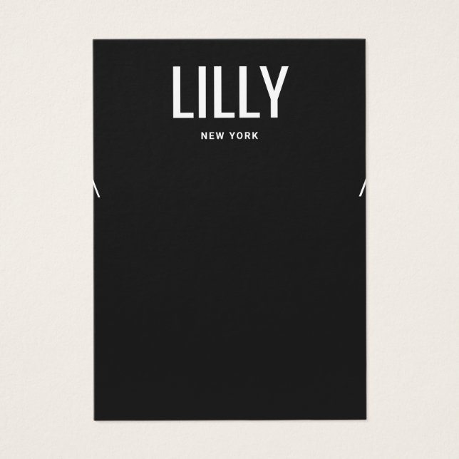 Simple Modern Black Necklace Display Card (Front)