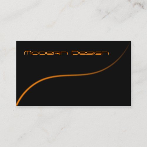 Simple Modern Black, Orange Swoosh - Business Card
