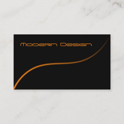 Customizable Simple Modern Black, Orange Swoosh - Business Card