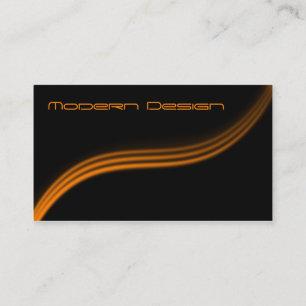 Simple Modern Black, Orange Swoosh - Business Card