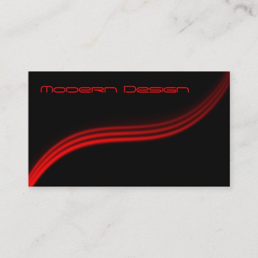 Customizable Simple Modern Black, Red Swoosh - Business Card