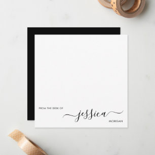 Simple modern black script note card