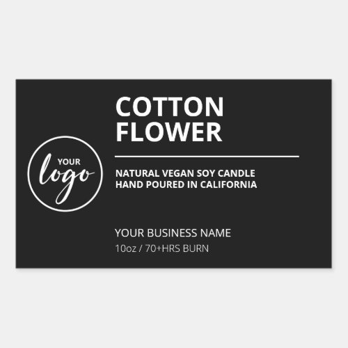 Simple Modern Black Soy Candle Labels
