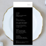 Simple Modern Black Stripe Monogram Wedding Menu<br><div class="desc">slim menu to match the collection
*if you would like more paper options this design can be transferred to a slim program
*or for more help contact me</div>