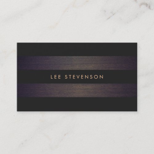Simple Modern Black Stripes Elegant Wood Look Business Card Templates