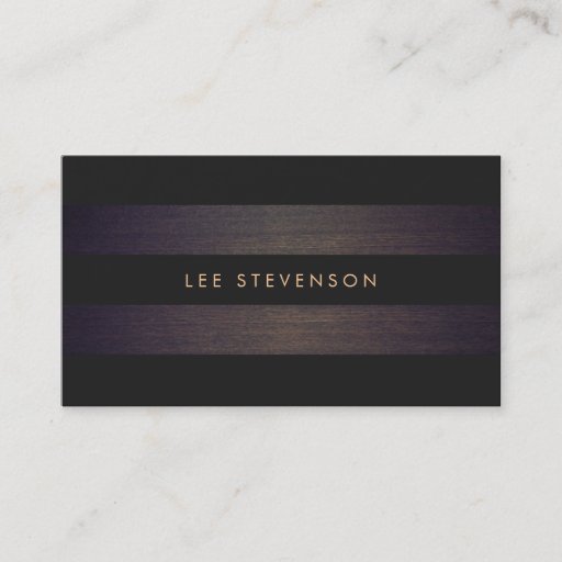 Customizable Simple Modern Black Stripes Elegant Wood Look Business Card Templates