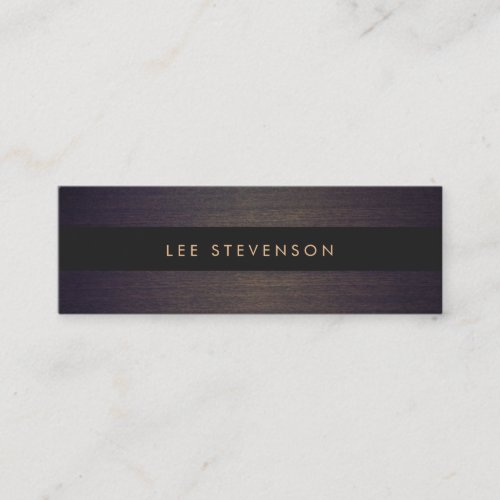 Simple Modern Black Stripes Elegant Wood Look Business Cards