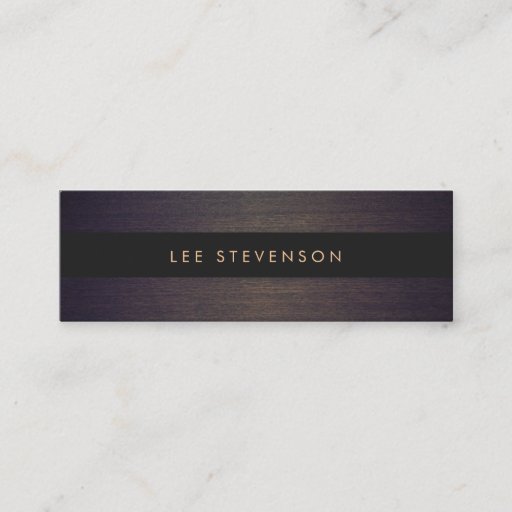 Customizable Simple Modern Black Stripes Elegant Wood Look Business Cards