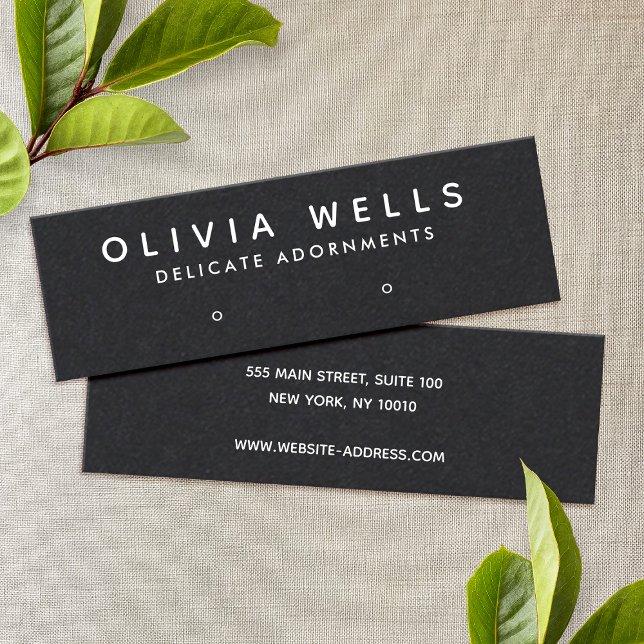 Simple Modern Black  Stud Earring Display Mini  Business Card (Creator Uploaded)